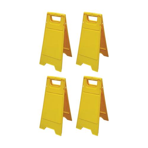 4PK Edco Lightweight & Compact Folding Contractor Blank Sign Yellow