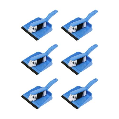6PK Edco Flagged Fill Dustpan & Brush Set Commercial/Domestic Blue 220x110mm