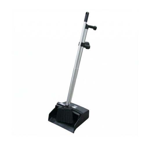 Edco Contractor Lobby Large Pan & Brush Set Indoor Outdoor Black