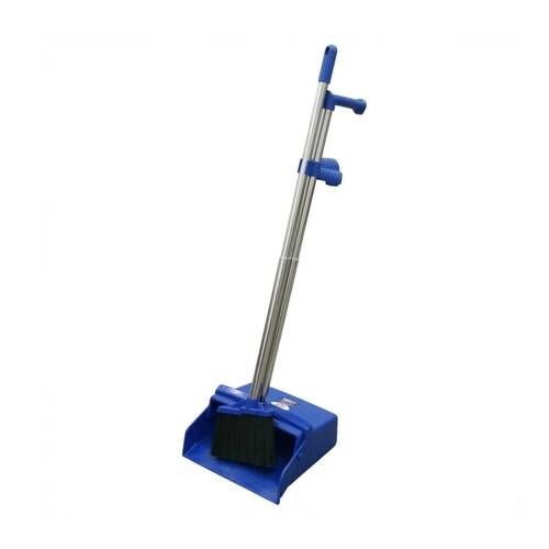 Edco Contractor Lobby Large Pan & Brush Set Indoor Outdoor Blue
