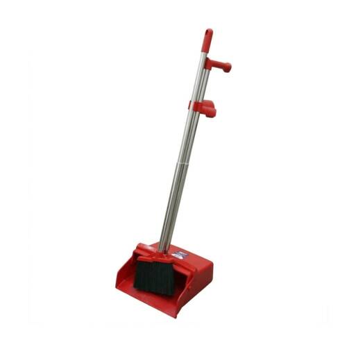 Edco Contractor Lobby Large Pan & Brush Set Indoor Outdoor Red