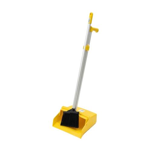 Edco Contractor Lobby Large Pan & Brush Set Indoor Outdoor Yellow