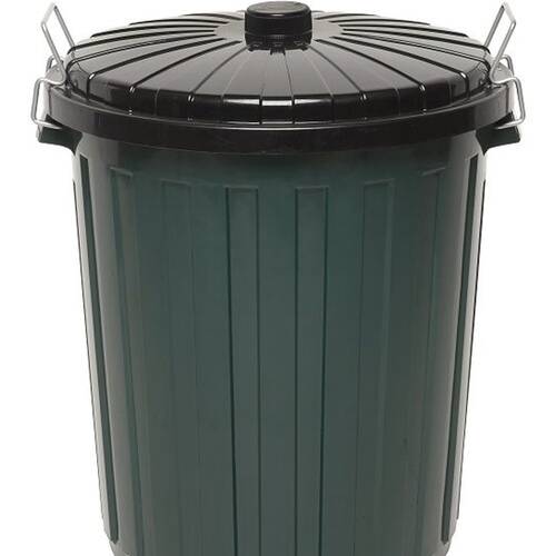 Edco Easy Lock Metal Handles Plastic Garbage Bin With Lid 73L Green