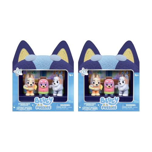 2x 3pc Bluey Series 1 Fuzzies Collectable Kids Figure Episode Set 4y+ Assorted