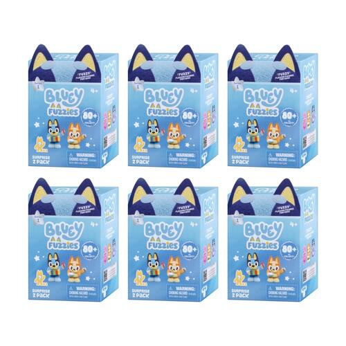 6x 2pc Bluey Series 1 Suprise Fuzzies Kids Collectable Figure Set 4y+ Assorted