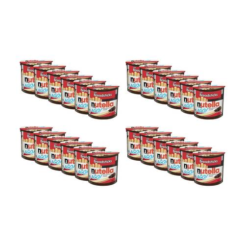 24PK Nutella & Go Breadstick Hazelnut Spread Dual Compartment Snack Pack 48g