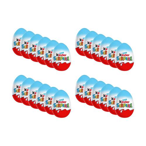24PK Fererro Kinder Surprise Chocolate Egg Blue Confectionary 20g