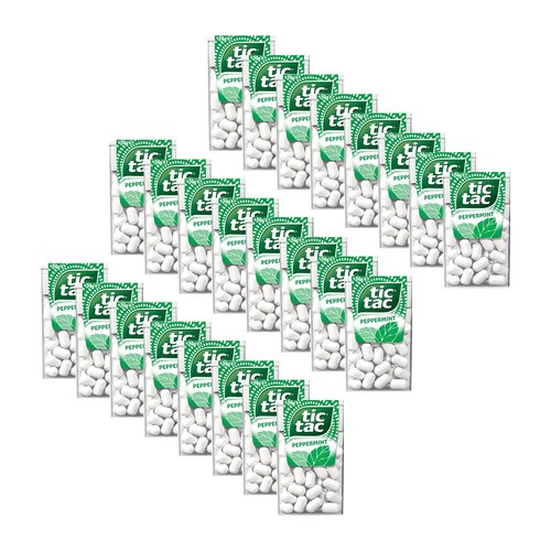 24PK Tic Tac Peppermint Flavoured Refreshing Breath Mints Pocket Sized 24g