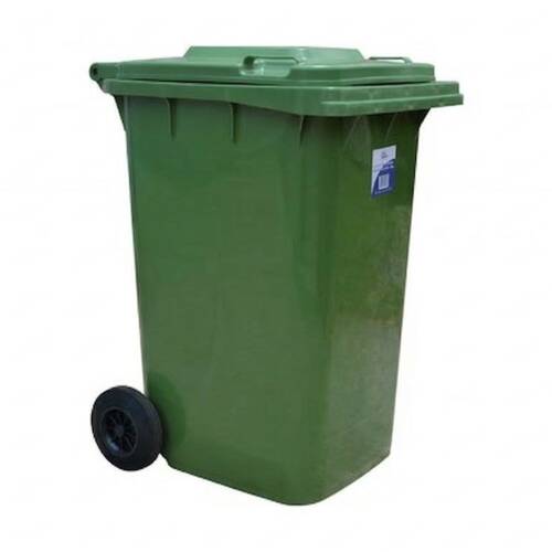 Edco Heavy-Duty Structure UV Stable Plastic Bin With Wheels Green 240L