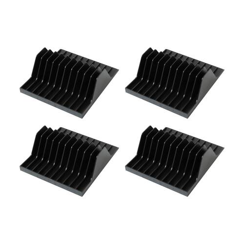 4PK Fischer Plastic Single CD Case Flip Tray Holds 10 Cases CD Box Holder