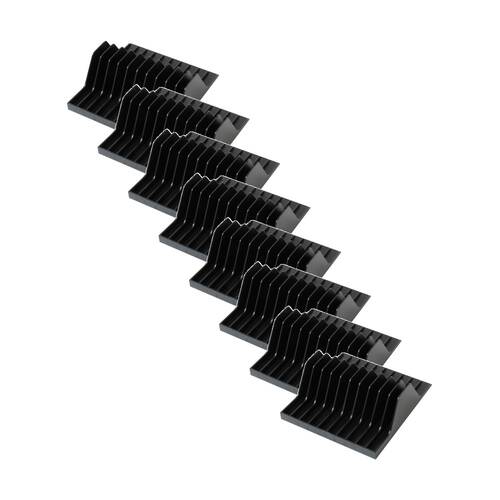 8PK Fischer Plastic Single Cd Case Flip Tray Holds 10 Cases CD Box Holder