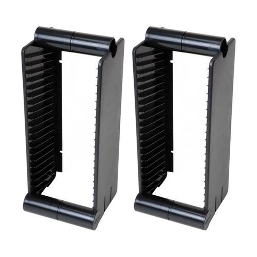 2PK Fischer Plastic 20 Unit Cd Rack / Stand CD Wall Mount