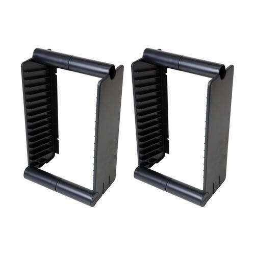 2PK Fischer Plastic 15 Unit Dvd Rack / Stand DVD Storage Wall Mount