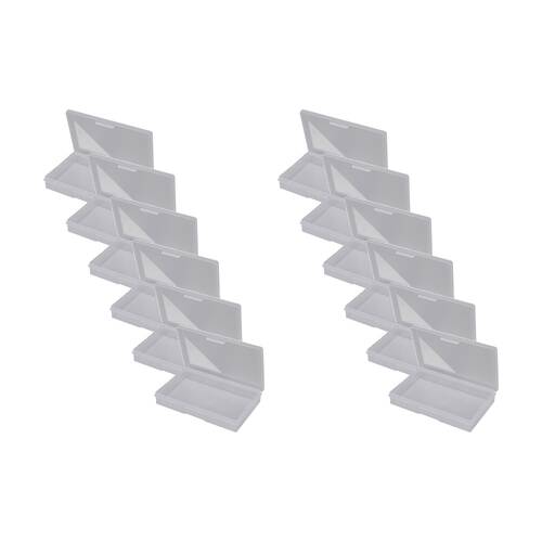 12PK Fischer Plastic 1 Compartment Storage Box Small Case Clear Parts Container