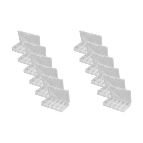 12PK Fischer Plastic 10 Compartment Storage Box Small Case