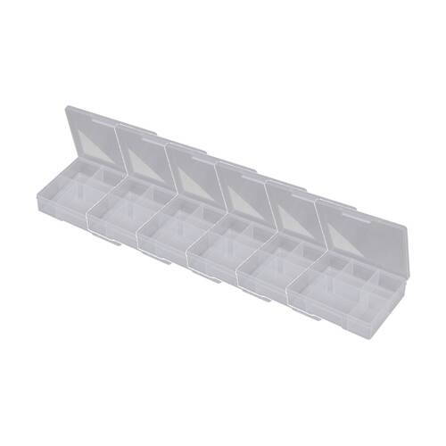 6PK Fischer Plastic 6 Compartment Storage Box Medium Case