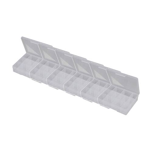 6PK Fischer Plastic 14 Compartment Storage Box Medium Case Parts Organizer