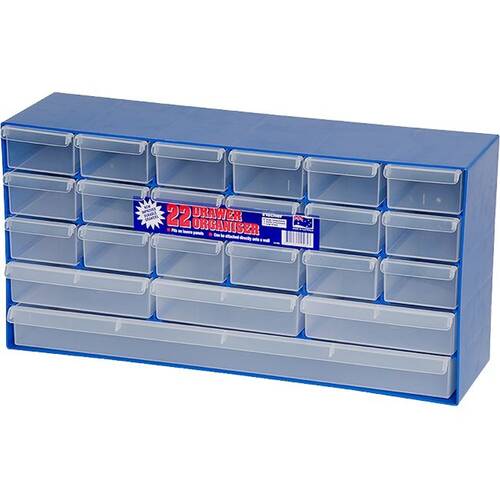 Fischer Plastic Multi-Size 22-Drawer Storage Organiser/Cabinet Compartments