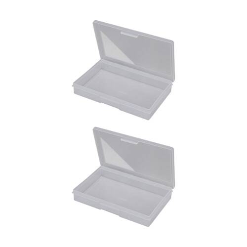 2PK Fischer Plastic 1 Compartment Storage Box Large Case Clear Container