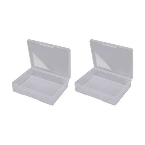 2PK Fischer Plastic 1 Compartment Storage Box Large Case Container Parts