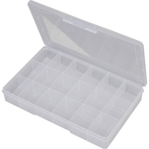 Fischer Plastic 18 Compartment Storage Box Large Case Tool Clear