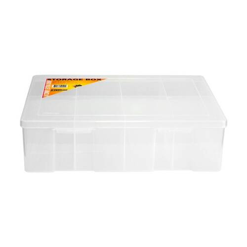 Fischer Plastic 8 Compartment Storage Box Large Extra Deep Case