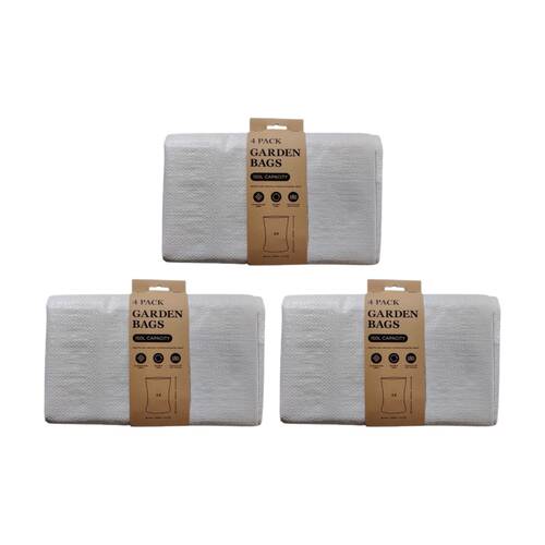 3x 4pc Unbranded 150L Capacity Reusable Garden Tidying Bags 120x73cm