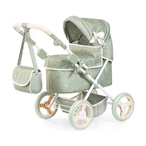 Bayer Trendy Doll Pram Adjustable Handle Foldable Soft Sage Green 46cm