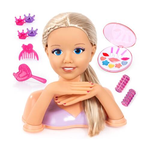 Bayer Lovely Styling Head With Brush Comb Hair Clips Curlers Make-Up 25cm