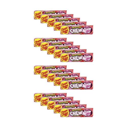 20PK Chupa Chups Straw Incredible Chew 45g Party Favours Candy/Lollies/Gummies