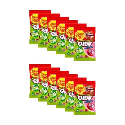 12PK Chupa Chups Incredible Chews 175g Party Favours Candy/Lollies/Gummies