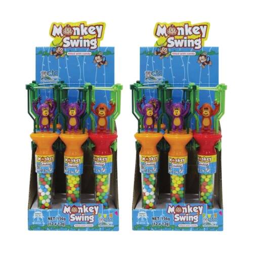 24PK Kidsmania Monkey Swing Sweets/Candy Tube Kids Toy 13g Assorted