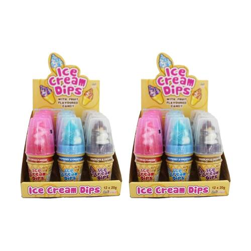 24PK Kidsmania Ice Cream Dips With Fruit Flavoured Candy 20g Assorted