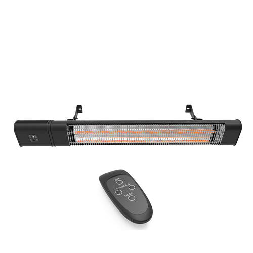 CoziHeat Outdoor Patio Heater Remote Control Timer Aluminium Black 2400W