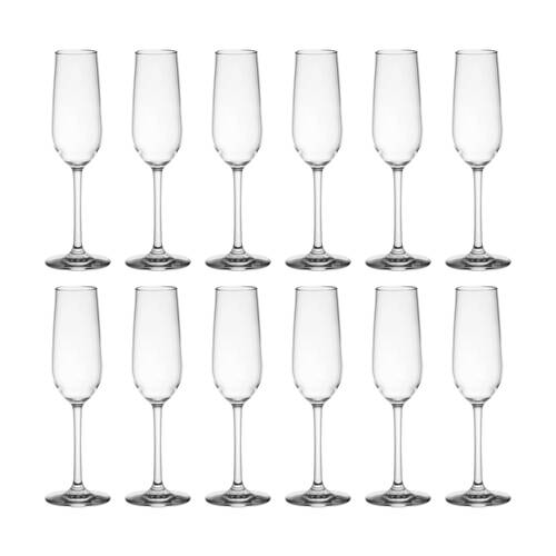 12PK Crown Glassware Vino Flute Elegant Stemmed Champagne Glass 185ml