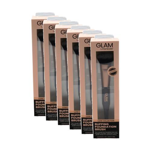 6PK Manicare Glam Buffing Foundation Brush Luxe Collection Makeup Applicator