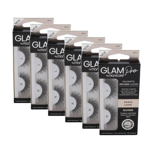 6PK Manicare Glam Pro Magnetic Infused Luxe Quinn Lashes Set Lightweight
