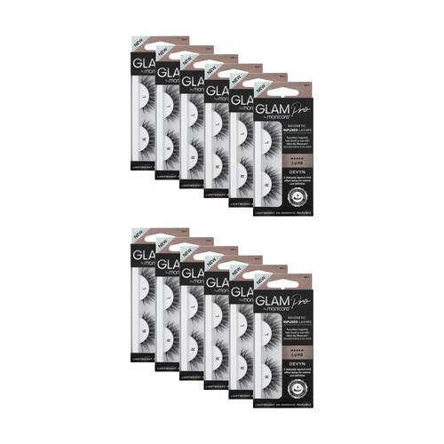 12PK Manicare Glam 2 Magnetic Infused Lashes W/ Lash Band Luxe Devyn