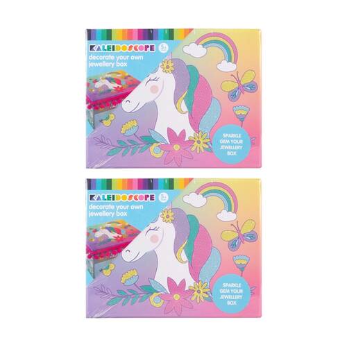 2PK Kaleidoscope Decorate Your Own Sparkle Gem Craft Jewellery Box 5y+