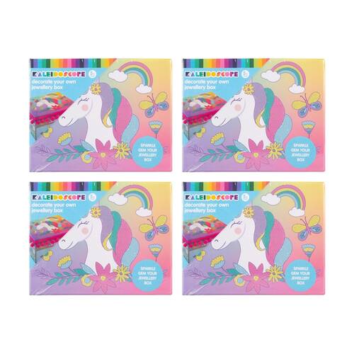 4PK Kaleidoscope Decorate Your Own Sparkle Gem Craft Jewellery Box 5y+