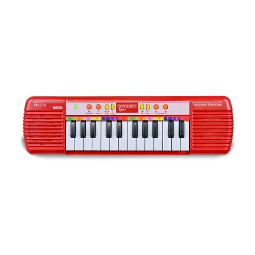 Bontempi Electronic Mini Keyboard 24-Key With 10 Melodies Music Red