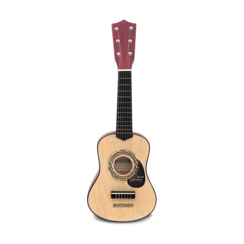 Bontempi Wooden Guitar Classical 6 Strings Tunable With Plectrum 55cm