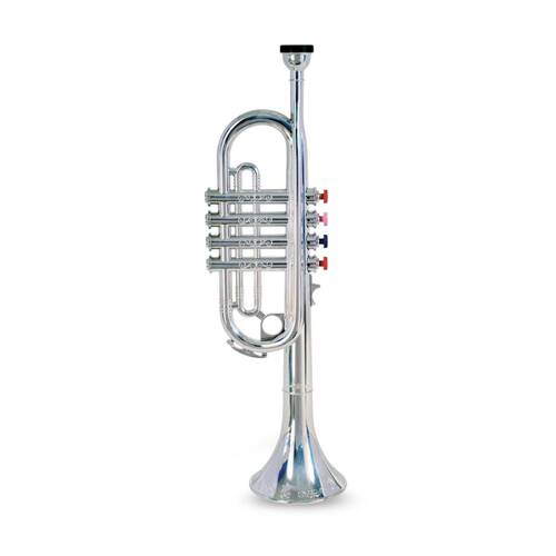 Bontempi Silver Trumpet With 4 Coloured Keys Musical Instrument 42cm