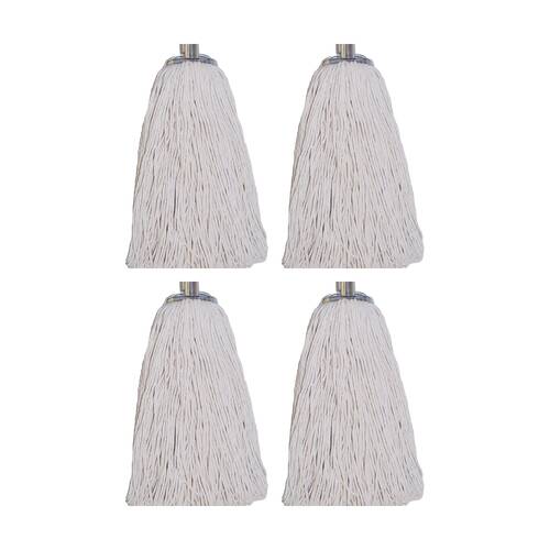 4PK Edco Polycotton Mop Head Metal Ferrule Cleaning Tool 30 1inchx25mm