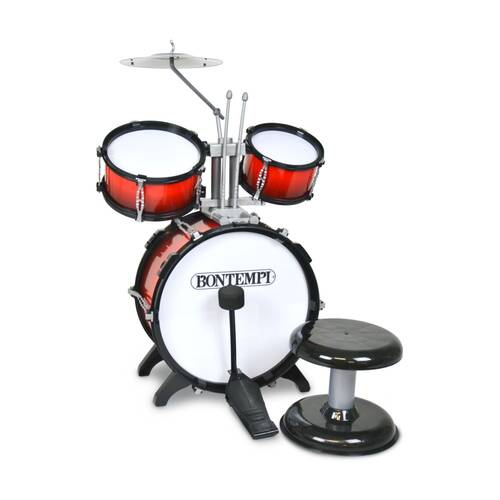 Bontempi Drum Set Diameter With 2 Side Drums Cymbal And Stool 330mm
