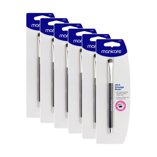 6PK Manicare Smudge Brush Make Up Tool For Soft Bristles & Lines E13