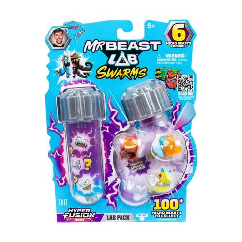 6pc MrBeast Lab Swarms S3 Pack Collectible Micro Beasts Assorted