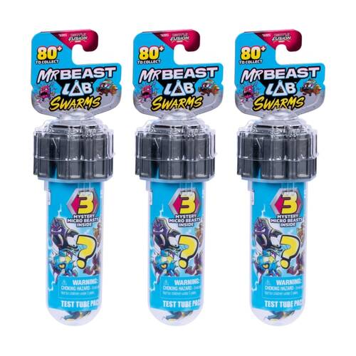 3x 3pc Mr Beast Lab Swarms Battle Fusion Pod S4 Mystery Beasts 5y+ Assorted