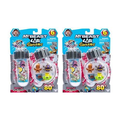 2x 6pc MrBeast Lab Swarms Series 4 Mystery Micro Beasts Kids Toy 5y+ Assorted