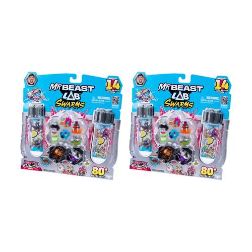 2x 14pc MrBeast Lab Swarms Series 4 Mega Mystery Micro Beasts 5y+ Assorted